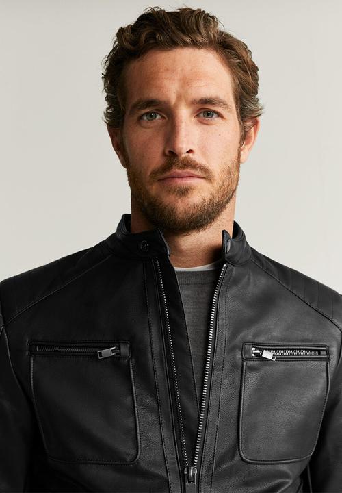 MANGO - Joseno faux leather jacket - black