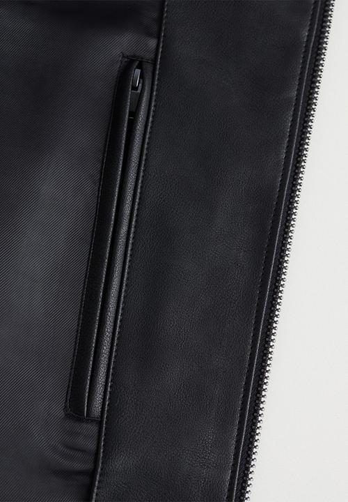 MANGO - Joseno faux leather jacket - black
