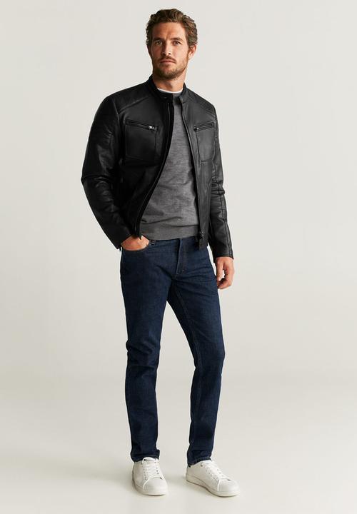 MANGO - Joseno faux leather jacket - black