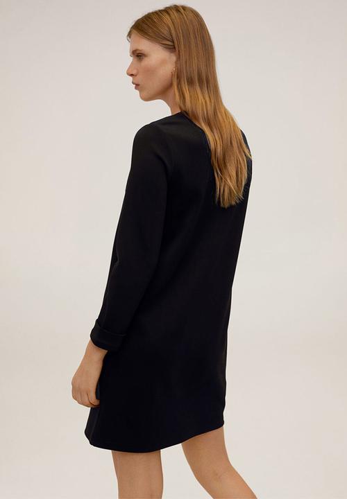 MANGO - Dress veldus - black