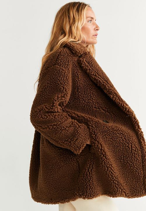 MANGO - Coat shortbox - dark brown
