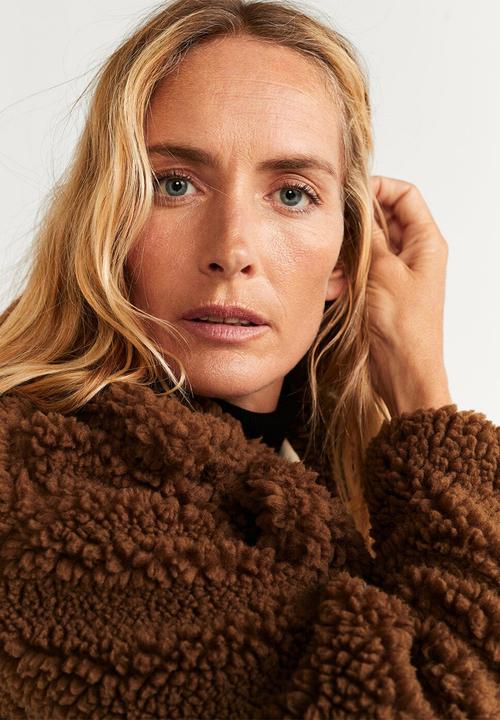MANGO - Coat shortbox - dark brown