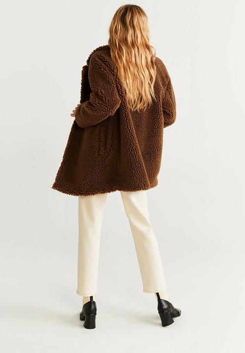 MANGO - Coat shortbox - dark brown