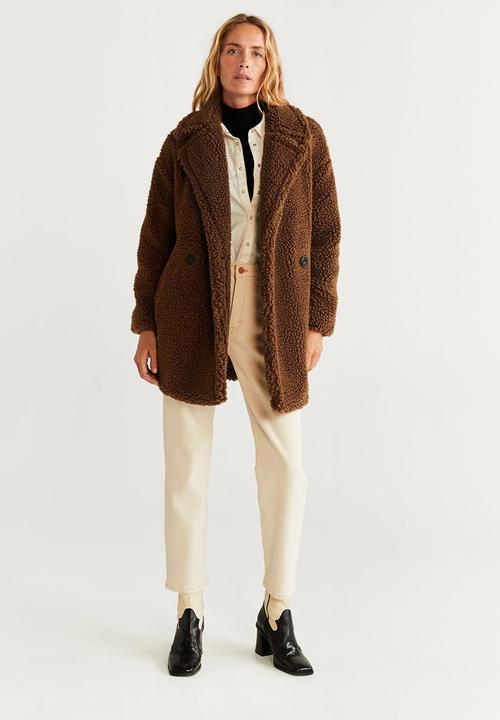 MANGO - Coat shortbox - dark brown