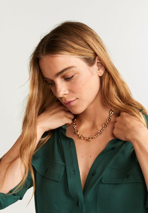 MANGO - Shirt rouge - green