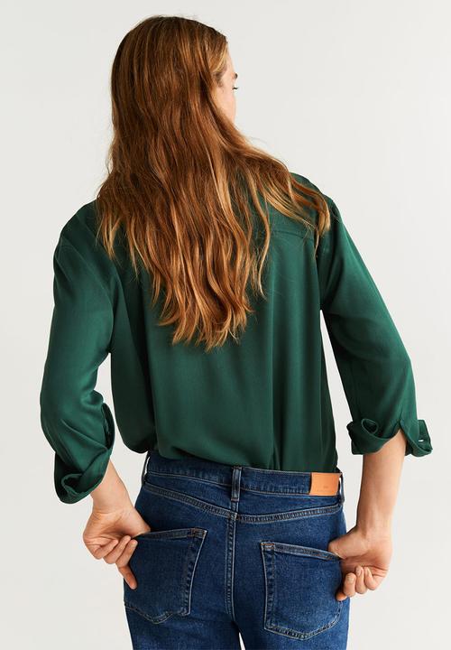 MANGO - Shirt rouge - green