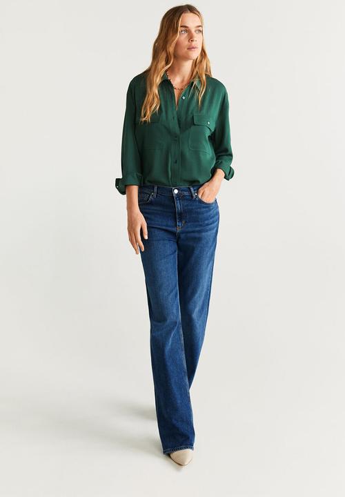 MANGO - Shirt rouge - green