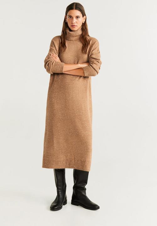 MANGO - Dress confeti - brown