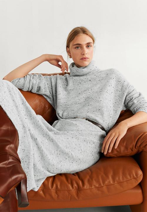 MANGO - Dress confeti - pastel grey