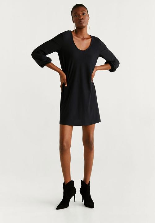 MANGO - Dress velduan - black