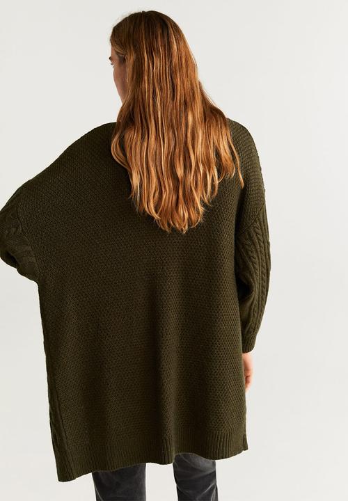 MANGO - Cardigan trenzote - khaki