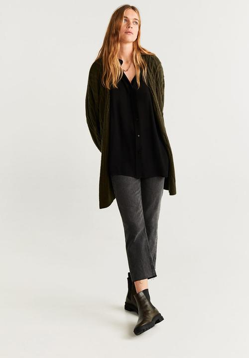 MANGO - Cardigan trenzote - khaki