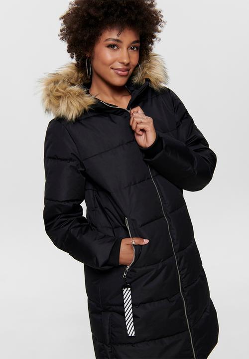 Jacqueline de Yong - Lovina padded hood jacket - black