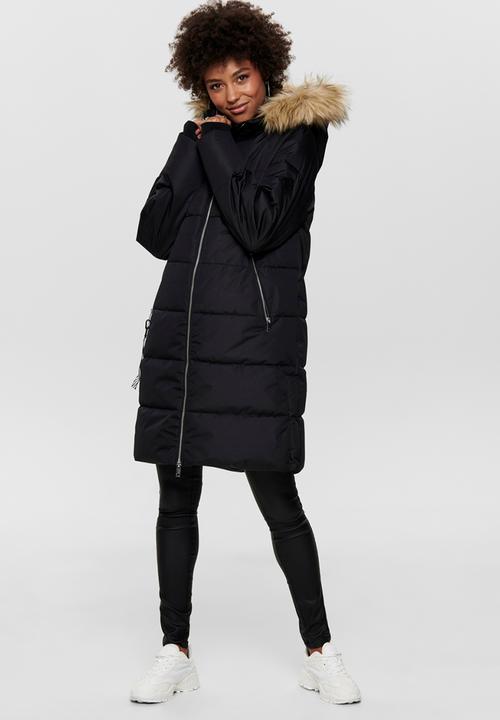 Jacqueline de Yong - Lovina padded hood jacket - black