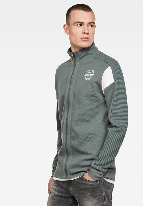 G-STAR - Korpaz zip through sweater - grey moss