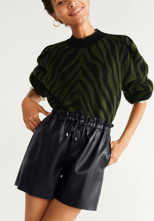 MANGO - Paperbag shorts - black