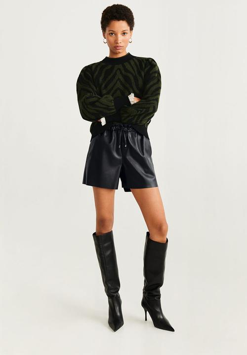 MANGO - Paperbag shorts - black