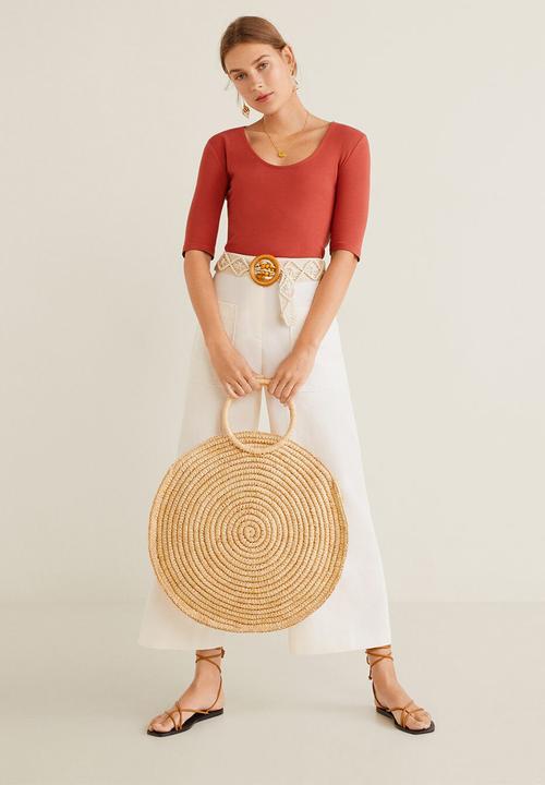MANGO - T-shirt camly - rust