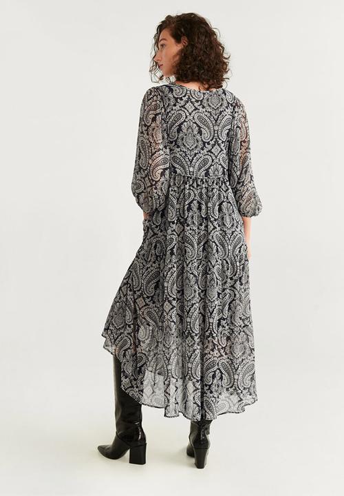 MANGO - V-neck dress - black