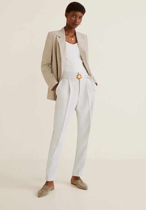 MANGO - Manuels trouser - off white