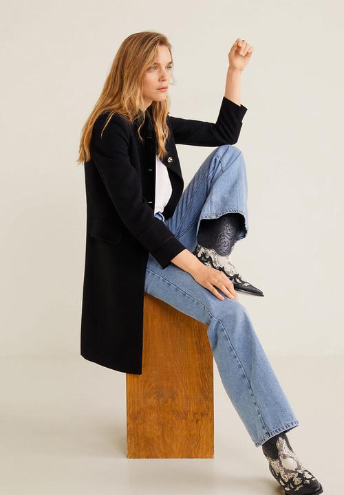 MANGO - Bombon coat - black