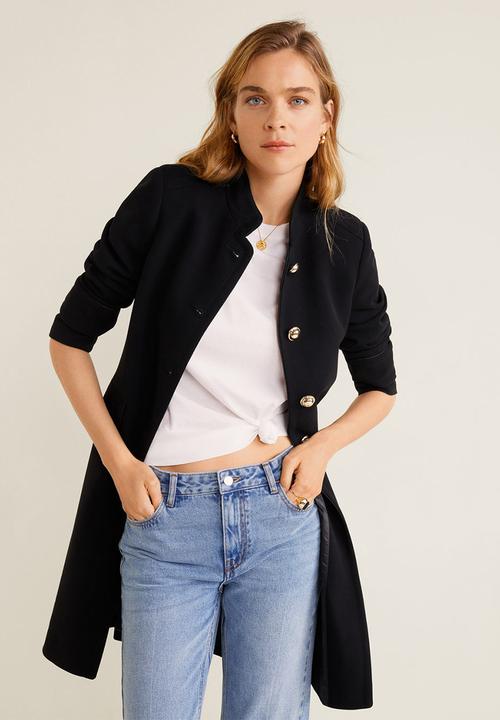 MANGO - Bombon coat - black
