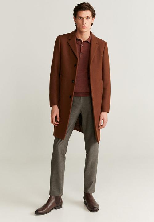 MANGO - Gaite wool polo - rust 