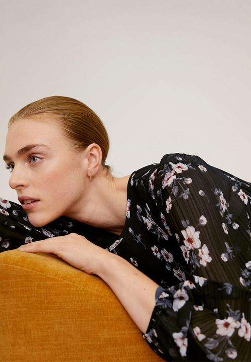 MANGO - Blouse mauro - black & off white 