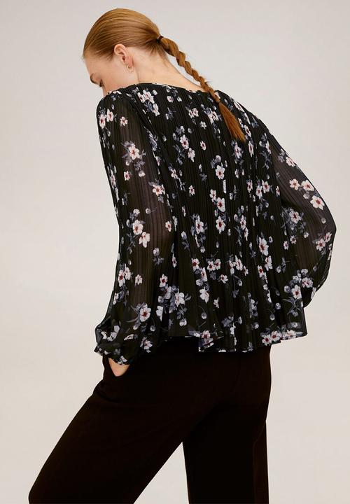 MANGO - Blouse mauro - black & off white 