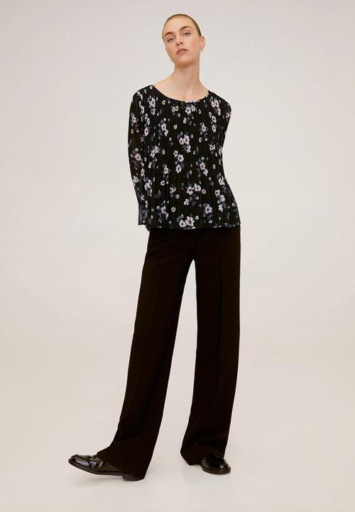 MANGO - Blouse mauro - black & off white 