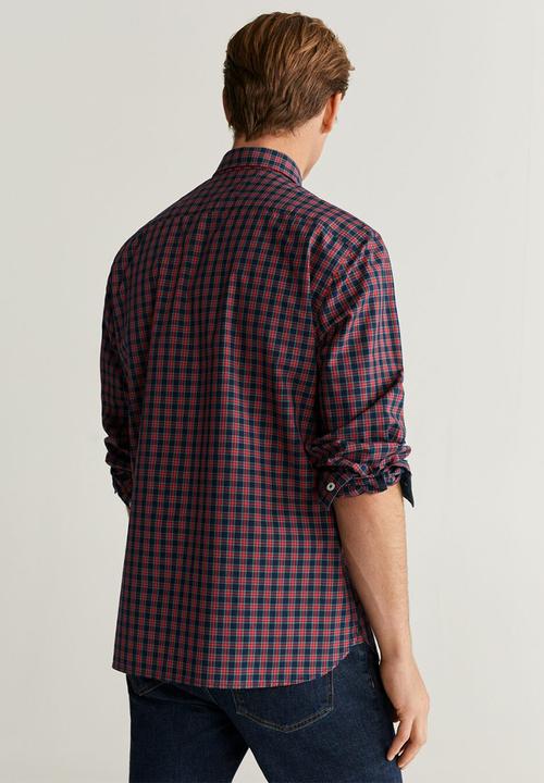 MANGO - Palm shirt - navy & red 
