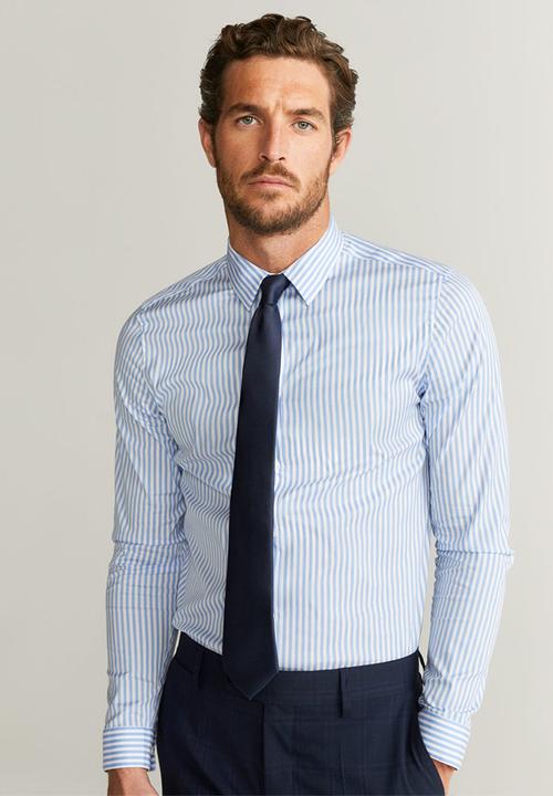 MANGO - Joan shirt - light pastel blue