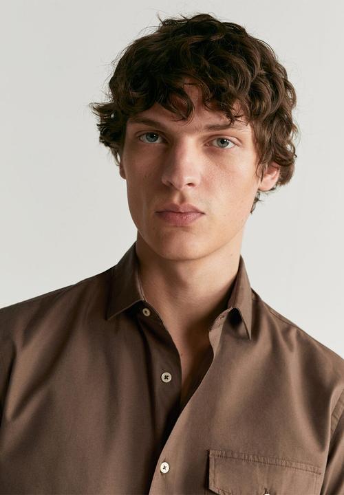 MANGO - Portion shirt - brown