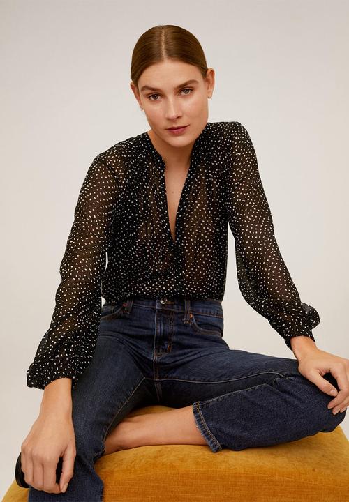 MANGO - Shirt prarie - black