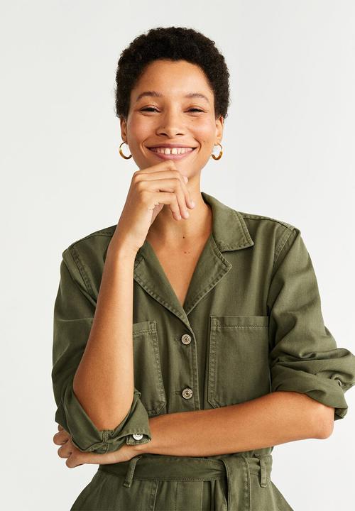 MANGO - Army jumpsuit - khaki