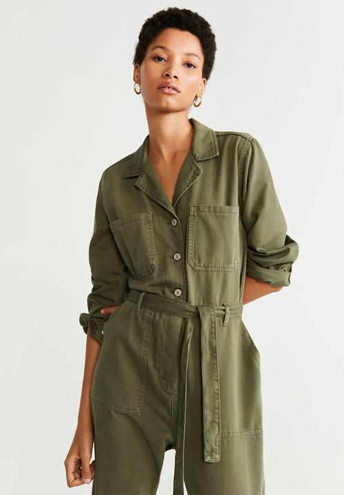 MANGO - Army jumpsuit - khaki