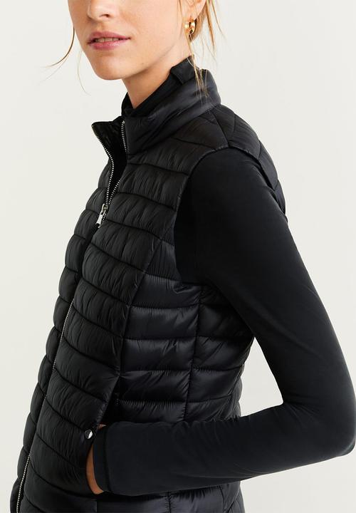 MANGO - Waistcoat blavest - black