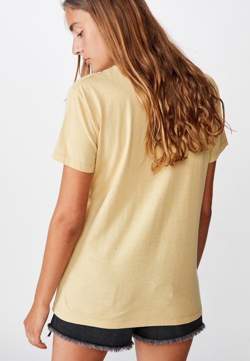 Cotton On - Classic slogan T-shirt she did - yellow