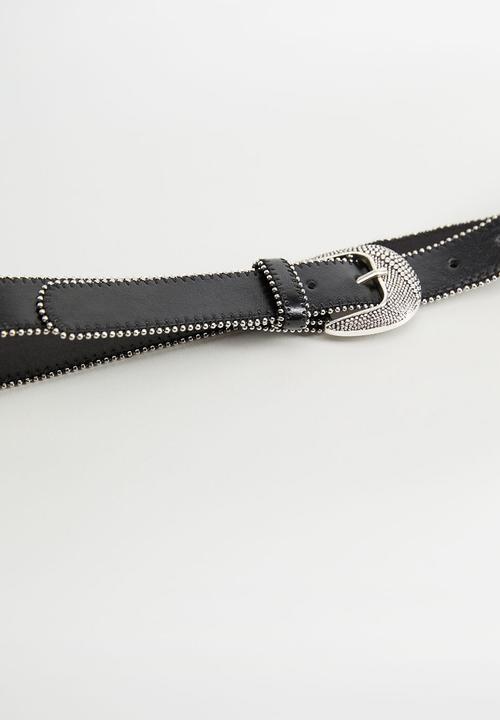 MANGO - Belt cowy - black