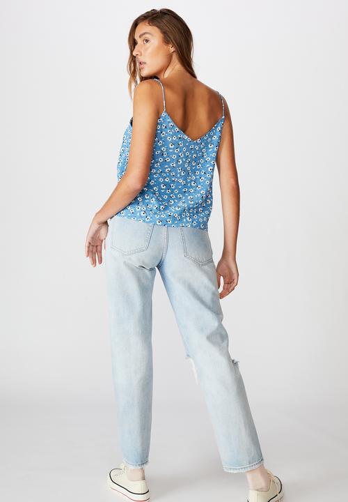 Cotton On - Astrid cami chloe daisy - blue & white 