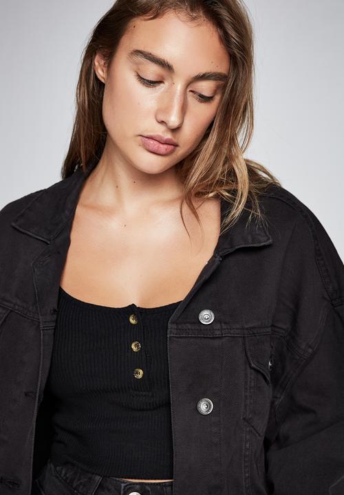 Cotton On - Oversized denim jacket - washed black