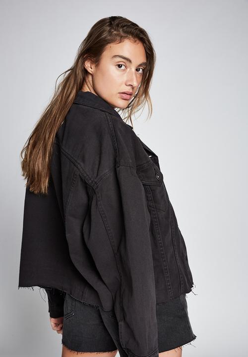 Cotton On - Oversized denim jacket - washed black