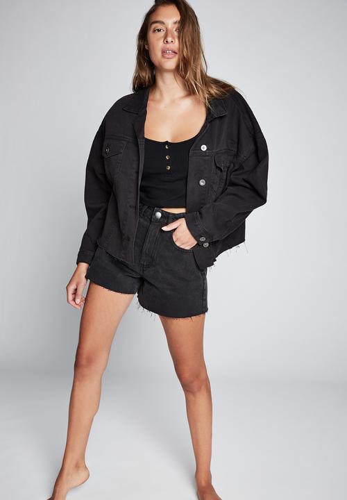 Cotton On - Oversized denim jacket - washed black