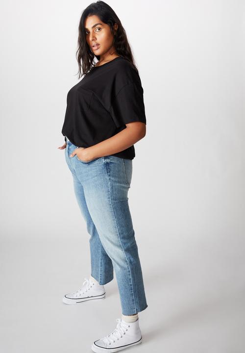 Cotton On - Curve the one boyfriend crew tee - black