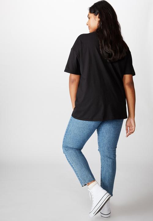 Cotton On - Curve the one boyfriend crew tee - black