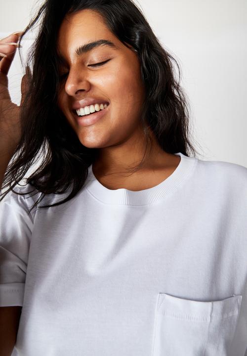 Cotton On - Curve the one boyfriend crew tee - white