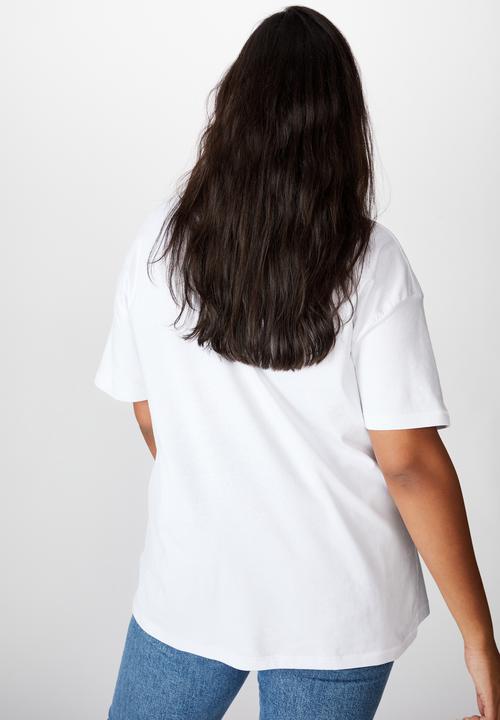 Cotton On - Curve the one boyfriend crew tee - white