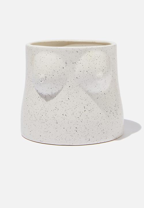 Typo - Small shaped planter - white 