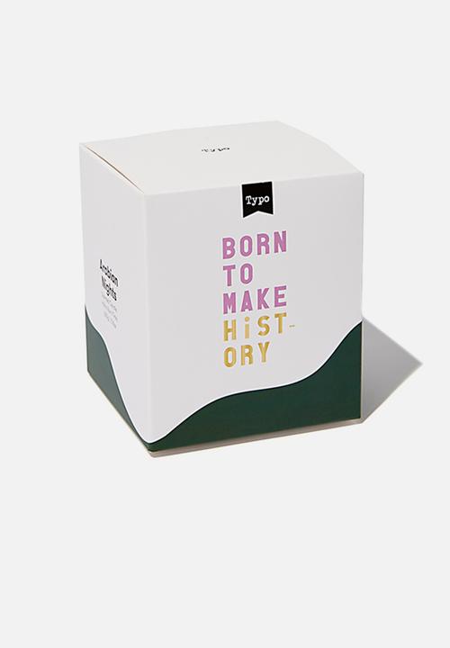 Typo - Solid quote candle - blue & pink 