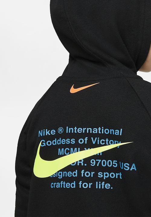 Nike - Nike boys swoosh hooded full zip jacket - black 